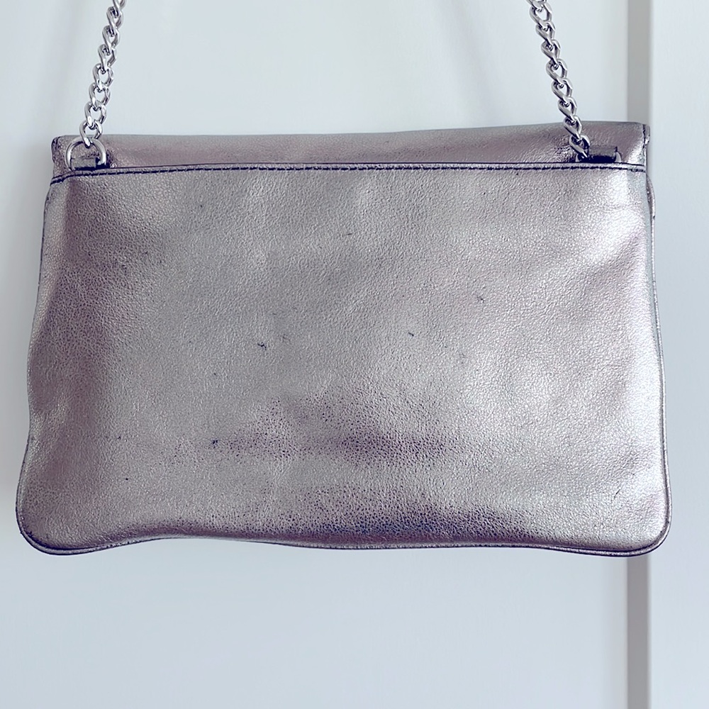 Michael Kors clutch purse metallic large clutch shoulder purse for party or prom - Picture 5 of 17